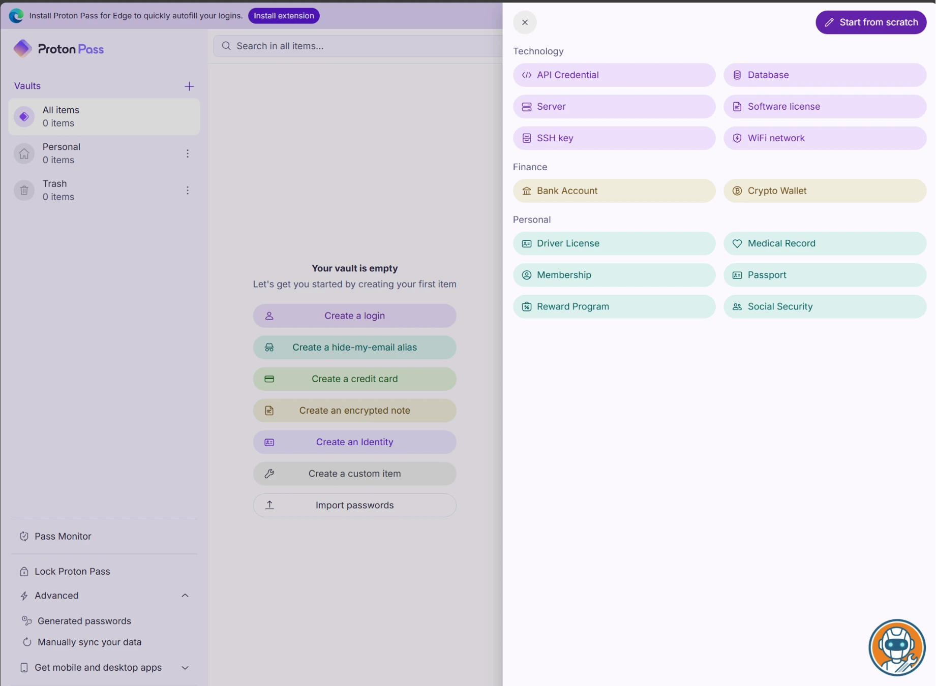 Proton Pass email alias management showing active aliases with forwarding addresses