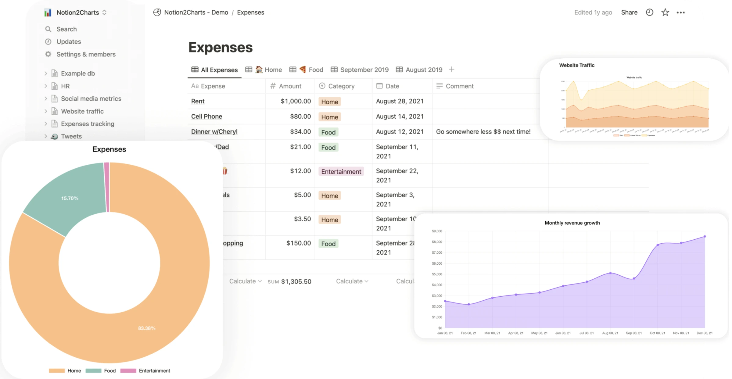 Notion workspace interface showing database and page layout
